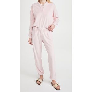 Donni Terry Set in colour Flamingo (top size small, pants size medium)